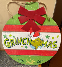 The Grinch Grinchmas Dr Seuss Christmas Wooden Hanging Sign Door Decoration Ruz