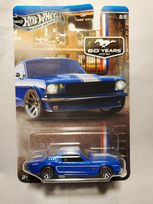 2025 Hot Wheels Mustang 60 Years Silver Series 5 Car Set Blue '65