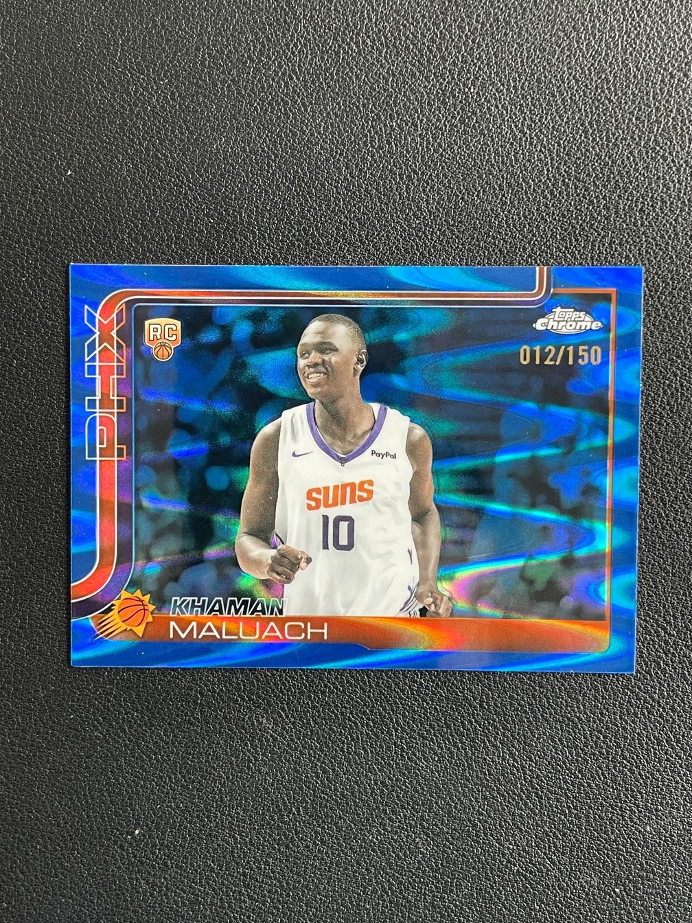 Khaman Maluach 2025-26 Topps Chrome RC Blue Raywave 012/150 #260