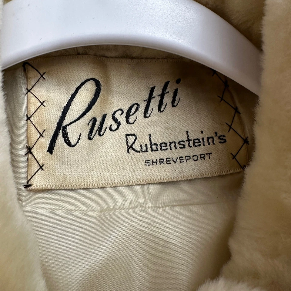 Chaqueta De Colección Años 50 Mujer Piel Sintética Talla M Crema Antiguo Hollywood Mediados de Siglo Mod Glam Foto 3 de 4