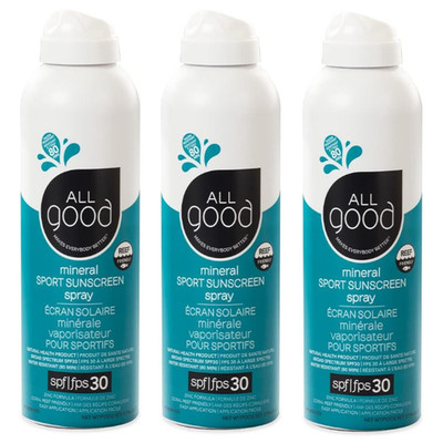 All Good   Sport Sunscreen Spray SPF 30 (Pack of 3)   6 fl. oz Each