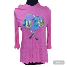 Juicy Couture Women's Pink Pullover Hoodie Sweater Junior Size 16
