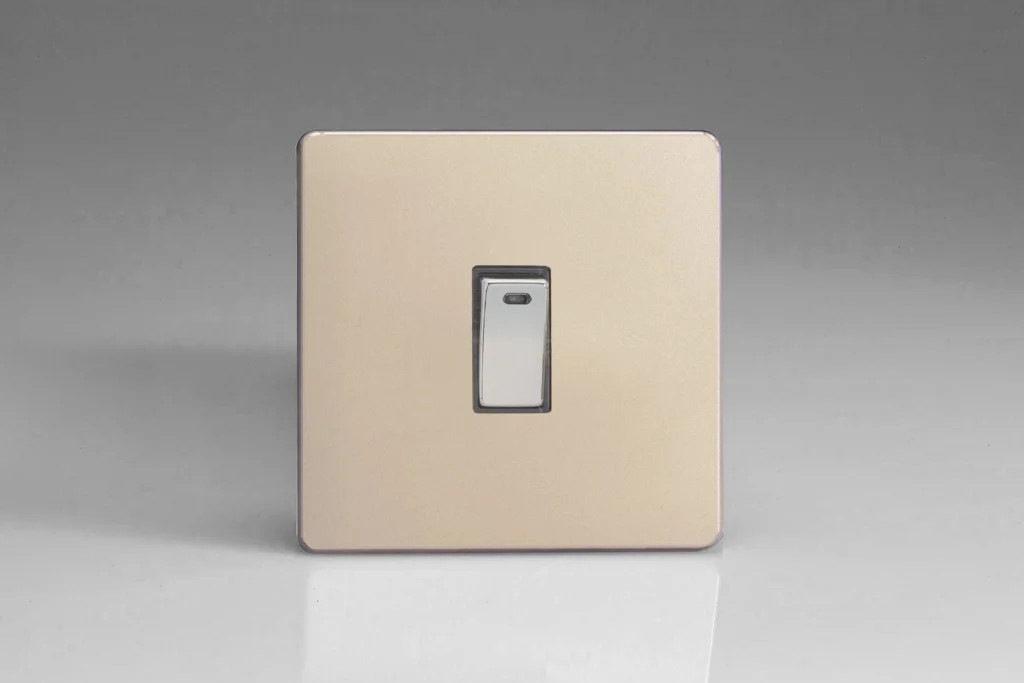 Switch Satin 20A + Neon Screwless Chrome Insert Varilight XDN20NDS
