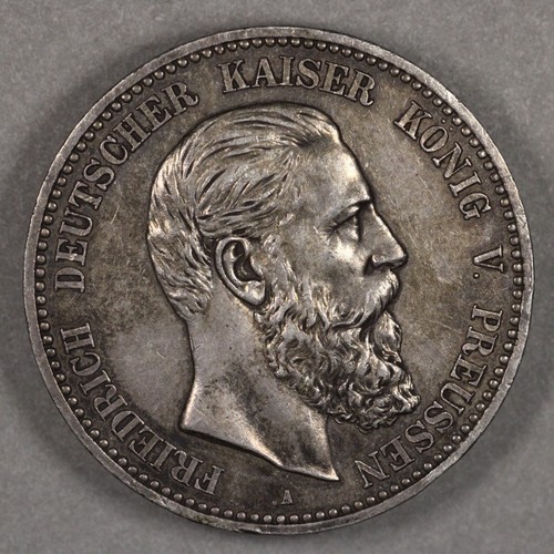 1888 A Prussia Germany Silver 5 Mark