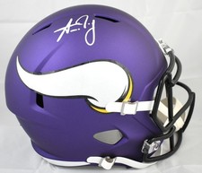 Aaron Jones Autographed Minnesota Vikings F/S Speed Helmet - Beckett W Hologram