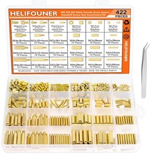 422 PCS Hex Brass Spacers Standoffs Screws Nuts Kit M2 M3 M4 for PCB Motherboard