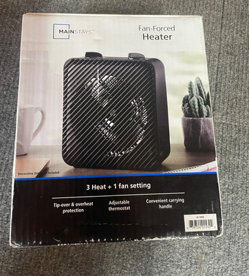 MAINSTAYS 1500W 3-Speed Eletric Fan-Forced Space Heater White