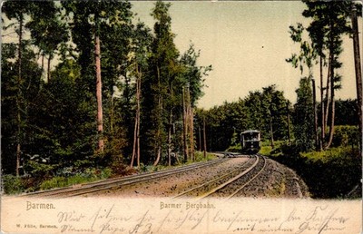 1904 Barmer Bergbahn Funicular Postcard Barmen Germany Germania Stamp Chromo