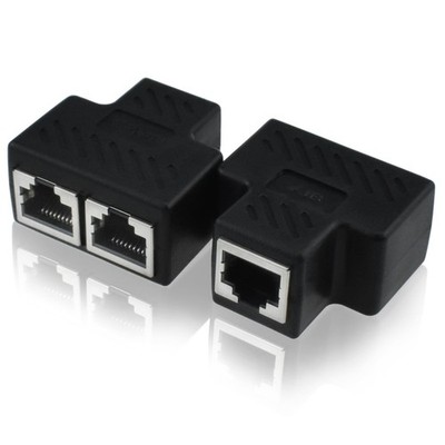2 Pcs RJ45 Splitter Adapter, Ethernet Splitter 1 to 2, LAN Splitter Adapter f...