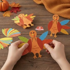 Engaging 56-Pc Turkey Craft Kit - Perfect Thanksgiving Party Supplies for Kids