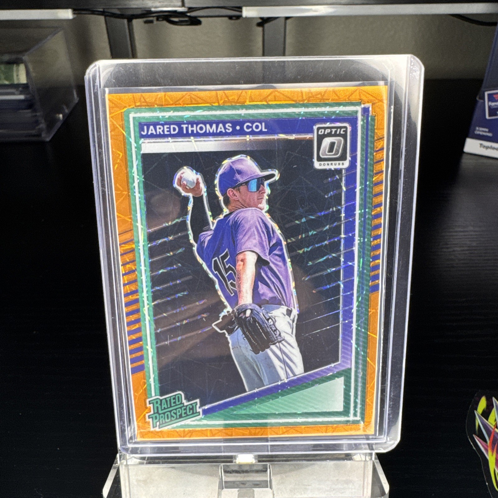 Jared Thomas 2025 Donruss - Optic Orange Velocity #147 Parallel Colorado Rockies