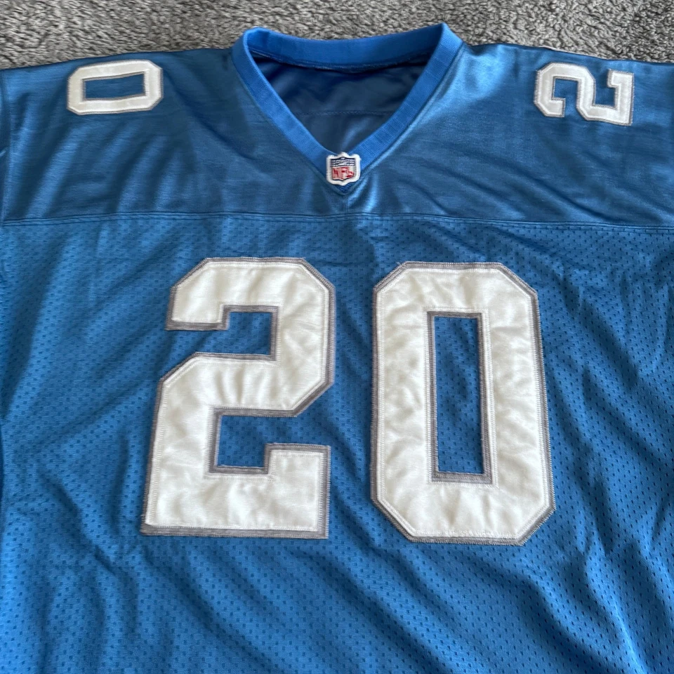 Camiseta deportiva vintage auténtica Puma NFL Detroit Lions Barry Sanders azul #20 talla 54 XL Foto 4 de 4