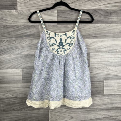 Downeast Top Blouse Womens M Purple Sleeveless Fairy Boho Feminine Cottagecore