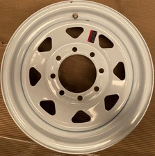 16 Inch  8 Lug  White mod   Trailer Wheel  Rim   16865WS 4080