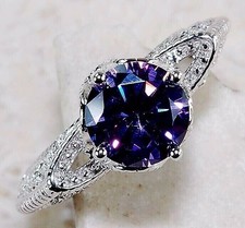 2CT Amethyst  Topaz 925 Solid Sterling Silver Ring Sz 6 IB2-2