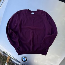 80s Hanes Blank Purple Burgundy Crew Neck Sweatshirt Made In USA VTG Mens XL
