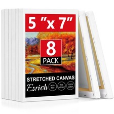 Canvas for Painting 5x7, 8 Pack Stretched Small Canvases for Painting 2/5" Pr...