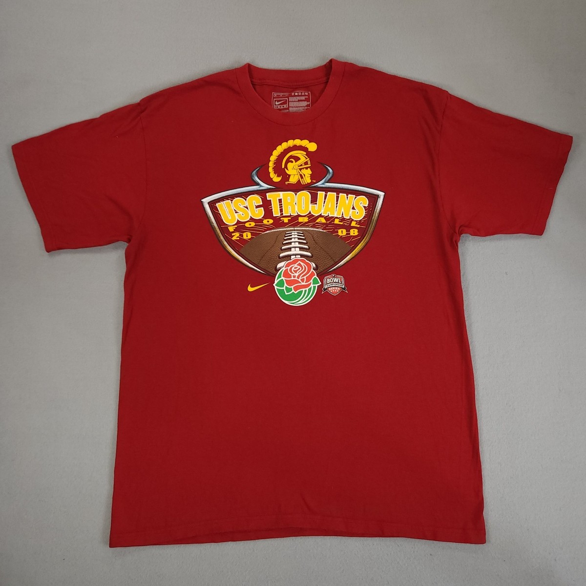 Nike USC Football Vintage T Shirt 2008 Nike Rose Bowl Champion 