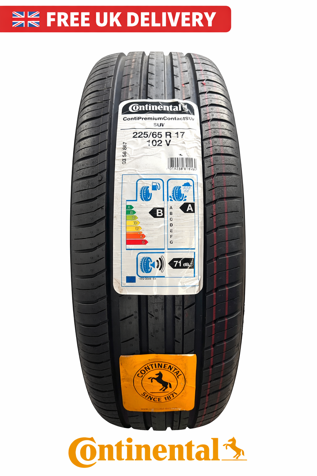 225/65R17 Continental ContiPremiumContact 5 SUV 102V OLD STOCK 2019 DOT 2256517