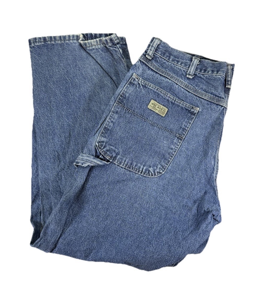 Vintage Wrangler Carpenter Jeans 34 x 30 Blue Denim Baggy Workwear Grunge Y2K