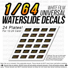 1/64 Scale LICENSE PLATE Custom White Toner Universal WaterSlide Decal for Hot
