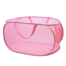Sturdy Mesh Laundry Hamper Basket Bag,Pop up Basket with Side Pocket for Laun...