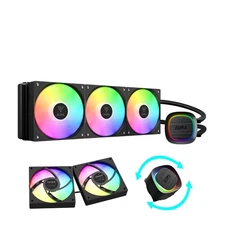 GAMDIAS Aura GLV2 360mm AIO Liquid CPU Cooler Rotatable Performance 10-Pole Pump