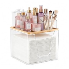 Disposable Facial Towel Holder, 2 Tier Cosmetic Storage Organizer Box 1 Pack