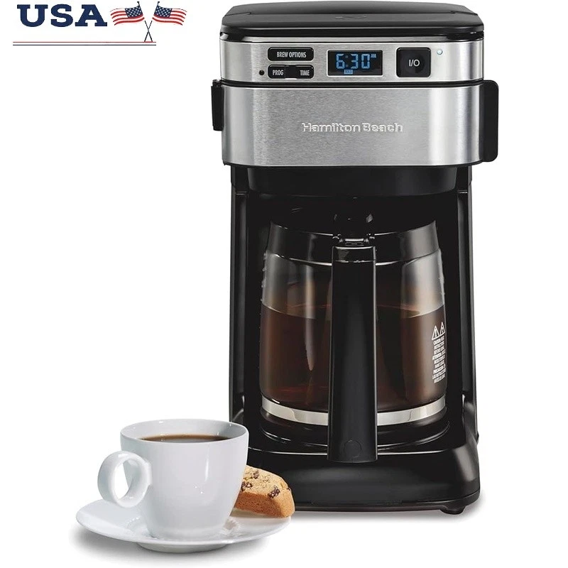 Programmable Drip Coffee Maker FrontFill Auto Pause Pour Brew Strength Selector