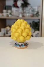 Pigna In Ceramica Di Caltagirone Dipinto A Mano H. 11,5