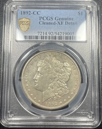 1892 CC Morgan Silver Dollar $1 PCGS XF Details Rare Carson City Date
