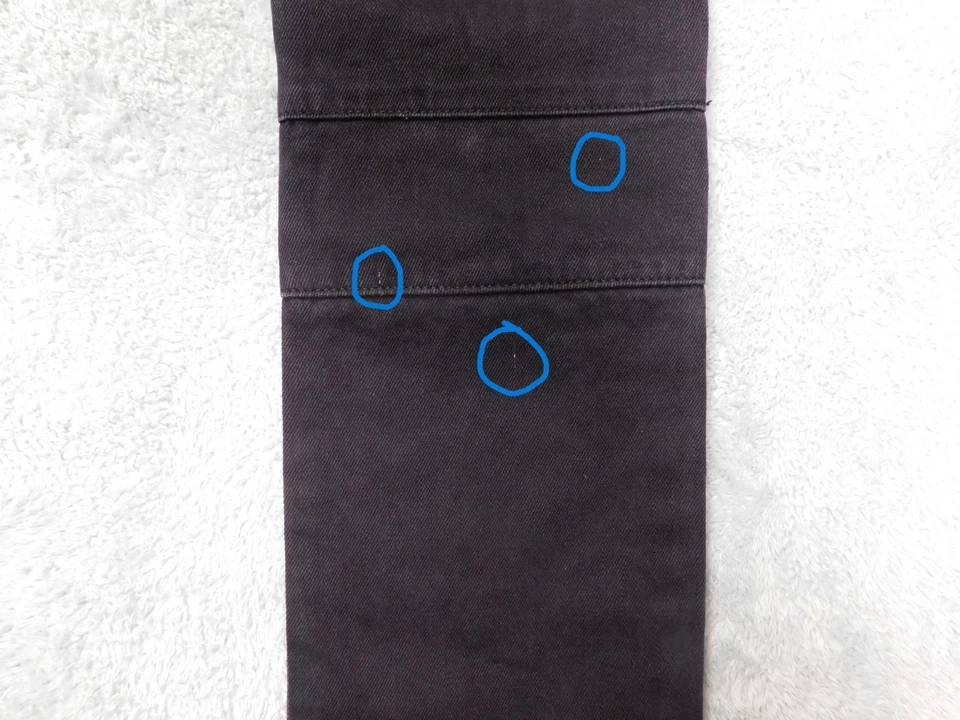 Jeans jeans masculino R & D desgastado preto motociclista 30x30,5 zíperes - Imagem 4 de 4