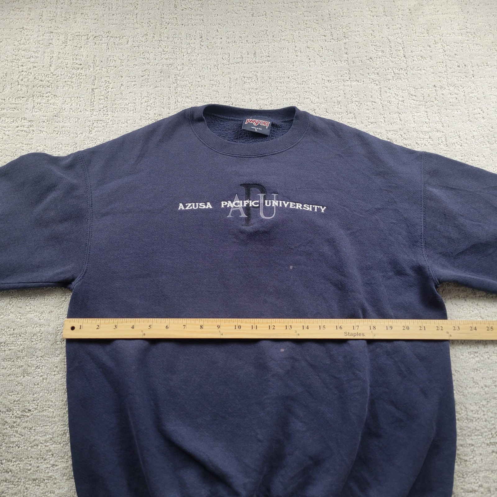 Vintage Jansport Azusa Pacific University Sweatshirt Mens Large Navy USA 90s
