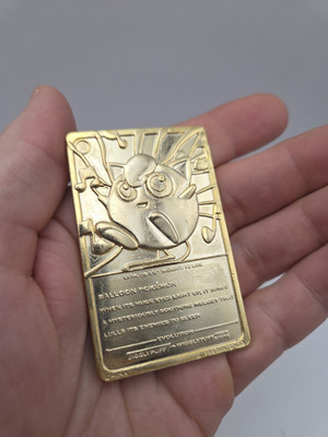 Pokemon Jigglypuff Trading Card Bar 23K Gold Plated 1999 Burger King  Nintendo