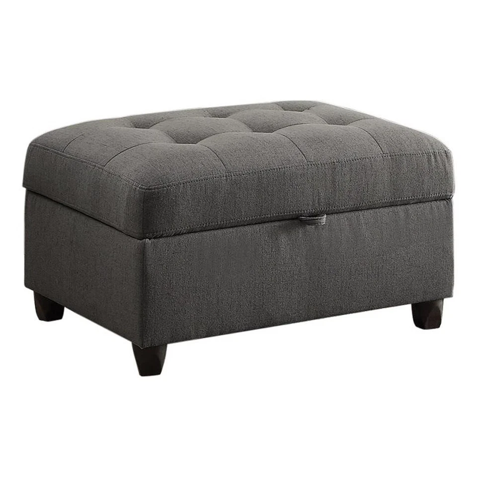 Otomana de almacenamiento de tela contemporánea Coaster Stonenesse en gris Foto 2 de 2
