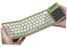 Bluetooth 5.0 Foldable Keyboard with Trackpad Numpad, Full-Size Travel green