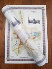 Lichfield 1781 - Old Map Supplied Rolled in a Clear Two Part Screw PAPERBACK