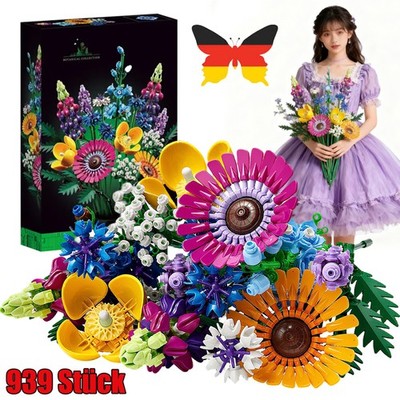 Blumen Bauklötze Set Wildflower Bouquet Blumenstrauß Spielzeug Baustein Set HOT