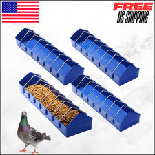 Large Pigeon Feeder 8Slot Poultry Bowl Bird Food Dispenser Chicken Duck Tool 4pk