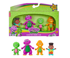 Fisher Price Barney's World Hey Friends 4-Pack Set Toy Barney Bop Billy  David 