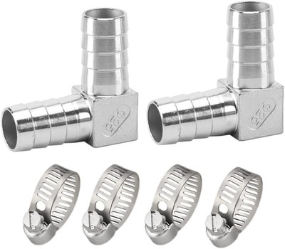 Stainless Steel 90 Degree Elbow Hose Barb Fitting 3/8'' X 3/8'' (Pack of 2)
