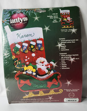 Janlynn Holiday Santa 90-50 Felt Christmas Stocking Kit 2002 Sealed