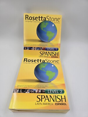 Rosetta Stone  Spanish level 1 And Level 2 Language Learning Success Spanish NEW