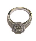 GIA 14k white gold yellow 1.72ct fancy diamond engagement ring Natural cushion — photo 5