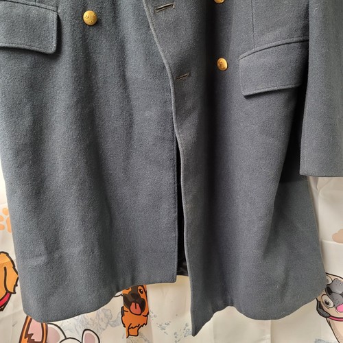 Vintage Rappson Wool Mens Military Coat Sweden Brass Buttons Gray Blue - Picture 4 of 13