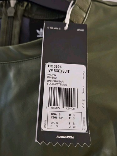 Adidas x Ivy Park Beyoncé Padded Faux Leather Body Suit Wild Pine Size S Small - Picture 6 of 6