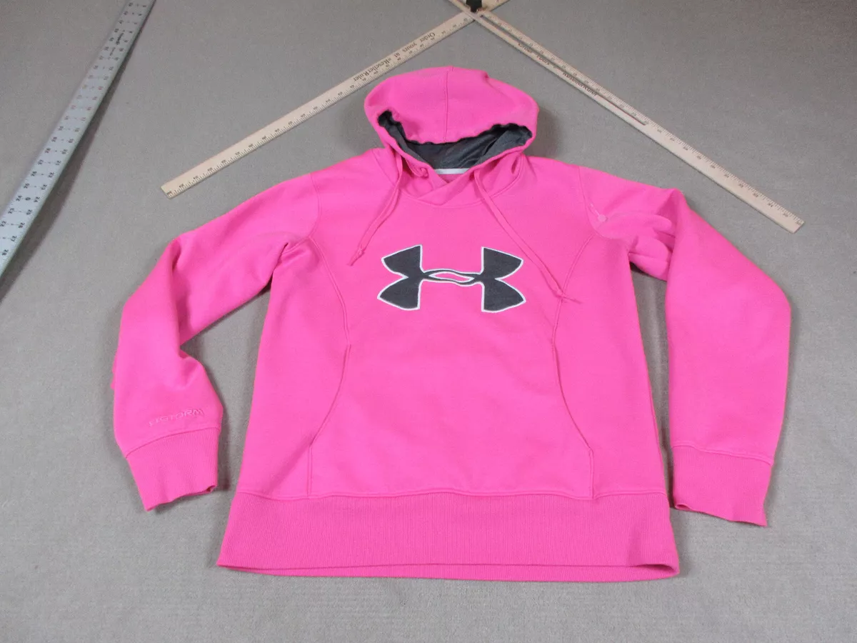Under Armour Hoodie Womens Medium Pink Sweatshirt Coldgear Semi