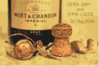 Cross-Stitch Stickvorlage von Florashell - Champagne Celebration Hochzeit