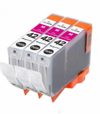 3 Pack Compatible ink Cartridges for Canon CLI42 Inkjet PIXMA PRO-100 3 Magenta
