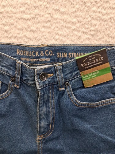 Roebuck & Co Jeans Boys Size 12 Slim Straight Adjustable Waist Sear NEW - Picture 5 of 12